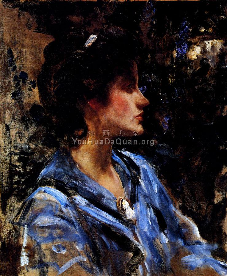 Young Woman In Blue - 詹姆斯·杰布萨·香农